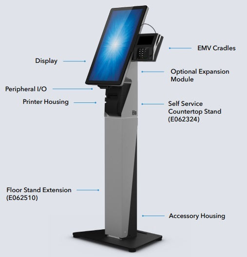 Wallaby self-service floor stand top, compatible with 15- or 22-inch